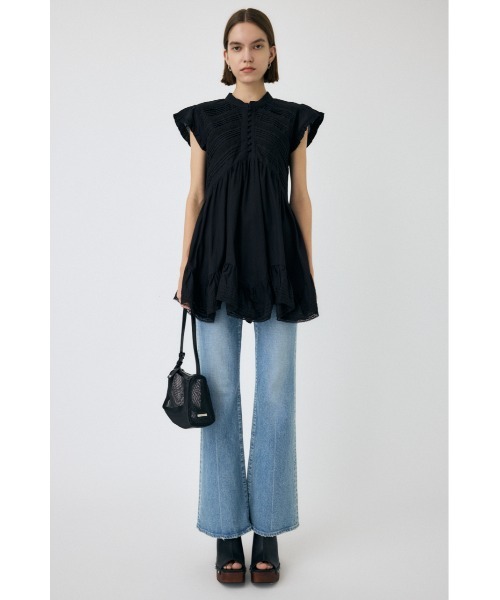 MOUSSY(マウジー)の「LACY FRILL チュニック(チュニック・レディース・ブラック/ホワイト・1/2)」の6枚目の写真