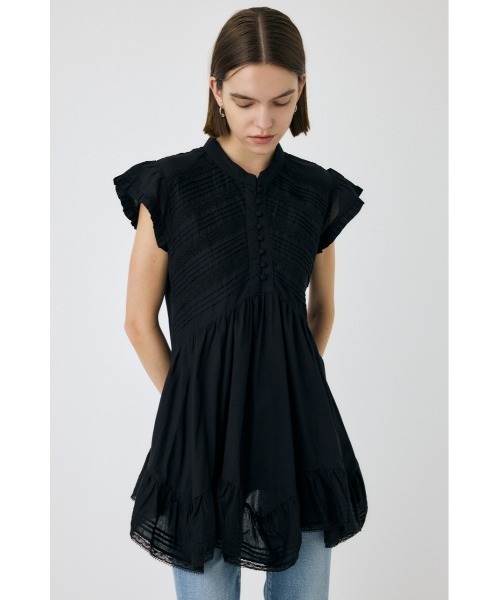 MOUSSY(マウジー)の「LACY FRILL チュニック(チュニック・レディース・ブラック/ホワイト・1/2)」の7枚目の写真