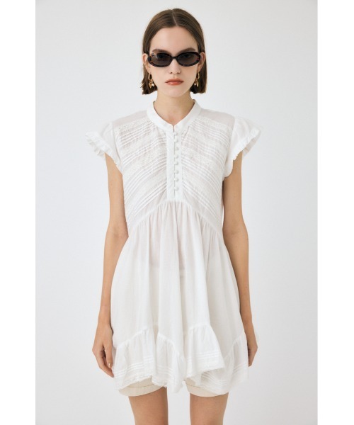 MOUSSY(マウジー)の「LACY FRILL チュニック(チュニック・レディース・ブラック/ホワイト・1/2)」の15枚目の写真