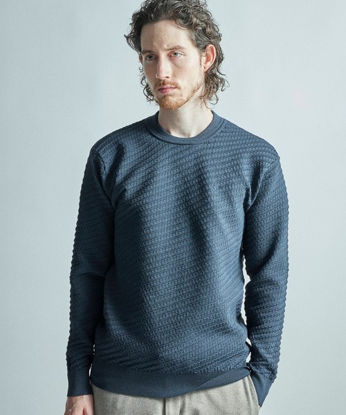 MEN'S BIGI（メンズビギ）の「【COLE HAAN/コール ハーン】別注ブリスタージャガードハイゲージニットTEE＜マシンウォッシャブル＞（ニット/セーター・メンズ・ブラック/ホワイト/ネイビー・01/02/03）」の3枚目の写真