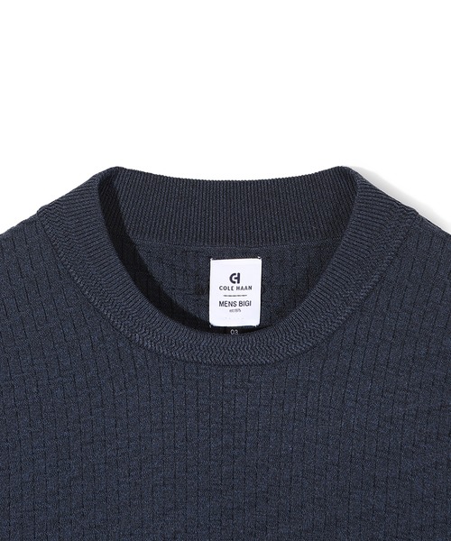 MEN'S BIGI（メンズビギ）の「【COLE HAAN/コール ハーン】別注ブリスタージャガードハイゲージニットTEE＜マシンウォッシャブル＞（ニット/セーター・メンズ・ブラック/ホワイト/ネイビー・01/02/03）」の8枚目の写真
