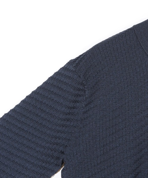 MEN'S BIGI（メンズビギ）の「【COLE HAAN/コール ハーン】別注ブリスタージャガードハイゲージニットTEE＜マシンウォッシャブル＞（ニット/セーター・メンズ・ブラック/ホワイト/ネイビー・01/02/03）」の10枚目の写真