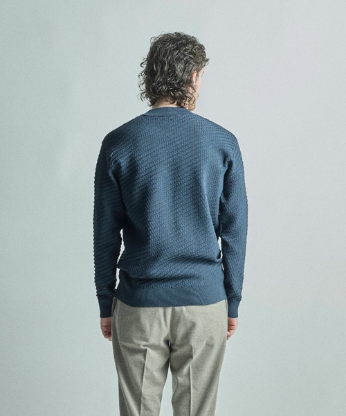 MEN'S BIGI（メンズビギ）の「【COLE HAAN/コール ハーン】別注ブリスタージャガードハイゲージニットTEE＜マシンウォッシャブル＞（ニット/セーター・メンズ・ブラック/ホワイト/ネイビー・01/02/03）」の18枚目の写真