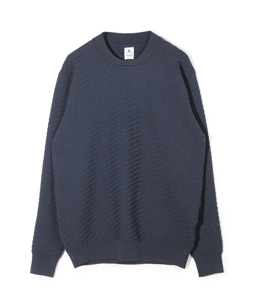MEN'S BIGI（メンズビギ）の「【COLE HAAN/コール ハーン】別注ブリスタージャガードハイゲージニットTEE＜マシンウォッシャブル＞（ニット/セーター・メンズ・ブラック/ホワイト/ネイビー・01/02/03）」の5枚目の写真