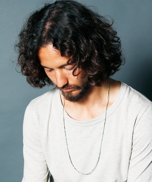 Magine（マージン）の「Magine×idealismsound SILVER & TURQUOISE NECKLACE:シルバー＆ターコイズ　ネックレス（ネックレス・メンズ・ターコイズブルー・FREE）」の3枚目の写真