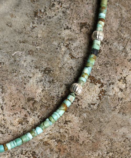 Magine（マージン）の「Magine×idealismsound SILVER & TURQUOISE NECKLACE:シルバー＆ターコイズ　ネックレス（ネックレス・メンズ・ターコイズブルー・FREE）」の5枚目の写真