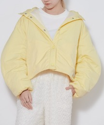 DWD フード付きジャケット ホワイト/イエロー　新品未使用 レディースのナイロンジャケット（イエロー/黄色系・フードあり