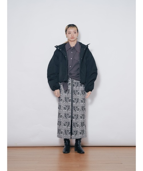 DOLLUPOOPS（ドールアップウップス）の「ショート丈ボリューム中綿ジャケット（ナイロンジャケット・レディース・ピンク/イエロー/ブラック/ブルー・38）」の13枚目の写真