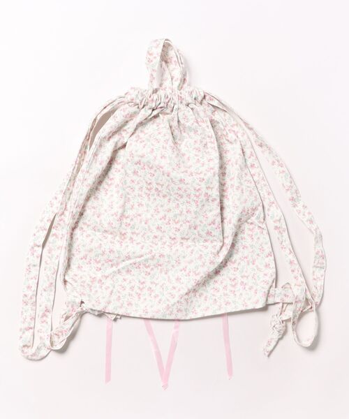 TONE SELECT GOODS(トーンセレクトグッズ)の「Liaa/小花柄 リボン ナップサック リュック A18680(バックパック/リュック・レディース・ホワイト/アイボリー/ブルー・FREE)」の9枚目の写真