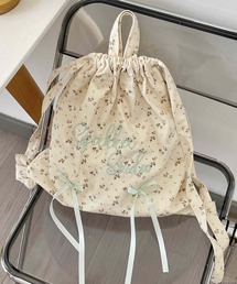 Liaa/小花柄 リボン ナップサック リュック A18680