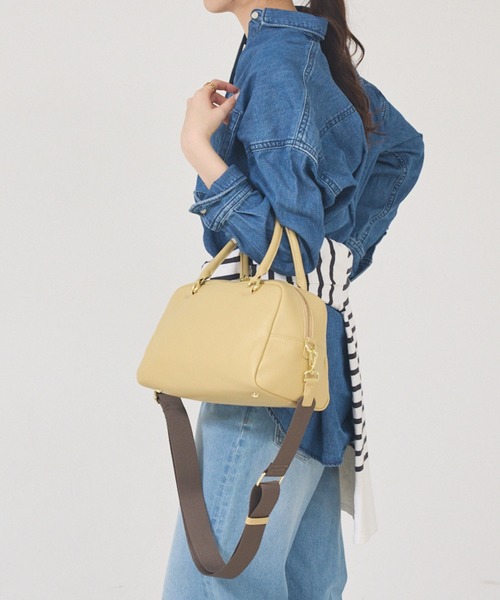 soeur(スール)の「【新色追加】●SOEUR/レザーボストンバッグ(ボストンバッグ・レディース・ブラック/ダークブラウン/グレイッシュベージュ/ブラック系その他/クリーム/アイボリー・フリー)」の5枚目の写真