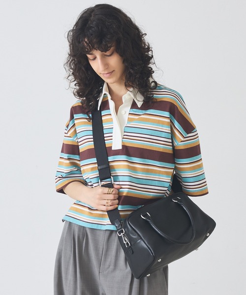 soeur(スール)の「【新色追加】●SOEUR/レザーボストンバッグ(ボストンバッグ・レディース・ブラック/ダークブラウン/グレイッシュベージュ/ブラック系その他/クリーム/アイボリー・フリー)」の14枚目の写真