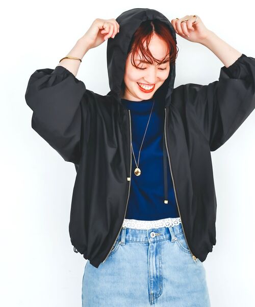 le.coeur blanc(ルクールブラン)の「komatsu.シアーフードブルゾン(ブルゾン・レディース・オフホワイト/ブラック・38)」の1枚目の写真