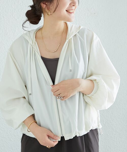 le.coeur blanc(ルクールブラン)の「komatsu.シアーフードブルゾン(ブルゾン・レディース・オフホワイト/ブラック・38)」の7枚目の写真