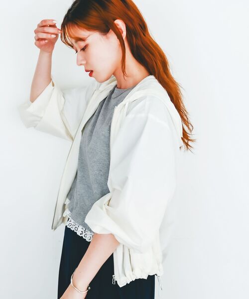 le.coeur blanc(ルクールブラン)の「komatsu.シアーフードブルゾン(ブルゾン・レディース・オフホワイト/ブラック・38)」の18枚目の写真