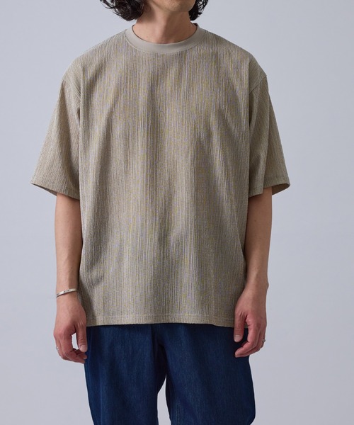 j.n.r.d(ジェー・エヌ・アール・ディー)の「【軽量・ドライタッチ】ライトクレープリラックスプルオーバー(Tシャツ/カットソー・メンズ・グレー/キナリ/ベージュ・M/L/LL)」の1枚目の写真