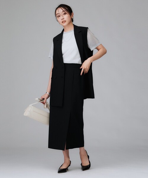 UNTITLED（アンタイトル）の「【セットアップ可/洗える】スラブナロースカート（スカート・レディース・ブラウン系その他/ブラック・50/48/46/44/42/04/03/02/01/00）」の8枚目の写真