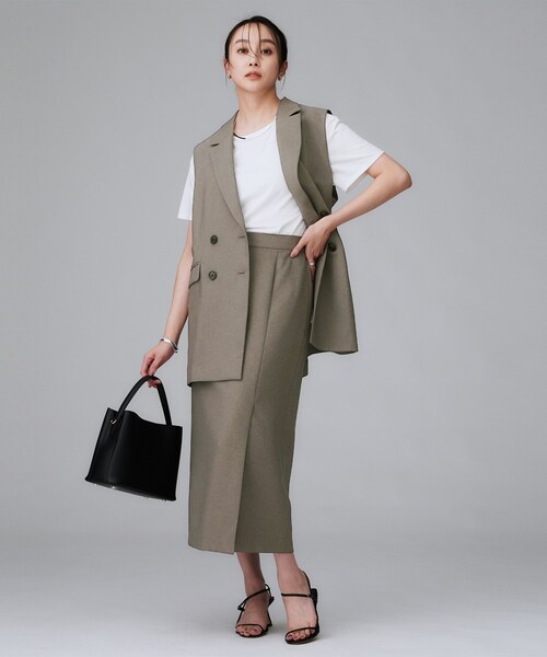 UNTITLED（アンタイトル）の「【セットアップ可/洗える】スラブナロースカート（スカート・レディース・ブラウン系その他/ブラック・50/48/46/44/42/04/03/02/01/00）」の12枚目の写真