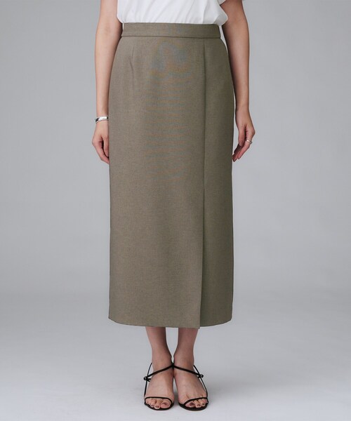 UNTITLED（アンタイトル）の「【セットアップ可/洗える】スラブナロースカート（スカート・レディース・ブラウン系その他/ブラック・50/48/46/44/42/04/03/02/01/00）」の4枚目の写真