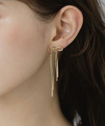 【LA MUE】ロングリボンピアス