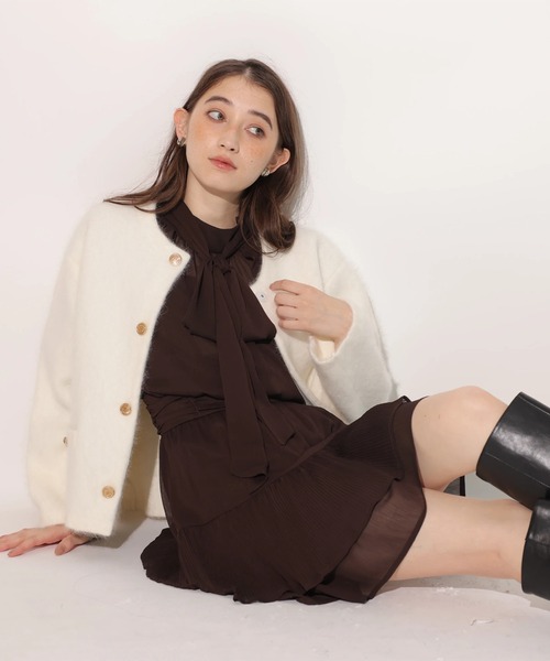 アンゴラコクーンニットジャケット（ニット/セーター）｜Rirandture