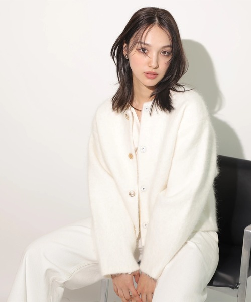 【新品】リランドチュール　アンゴラコクーンニットジャケット アンゴラコクーンニットジャケット（ニット/セーター