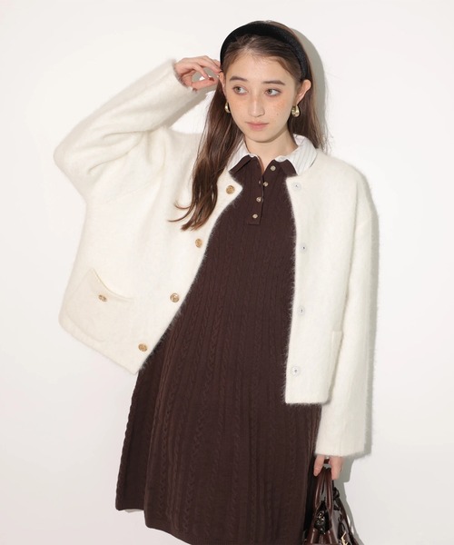 アンゴラコクーンニットジャケット（ニット/セーター）｜Rirandture