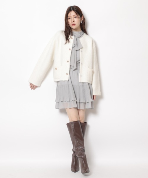 【新品】リランドチュール　アンゴラコクーンニットジャケット アンゴラコクーンニットジャケット（ニット/セーター