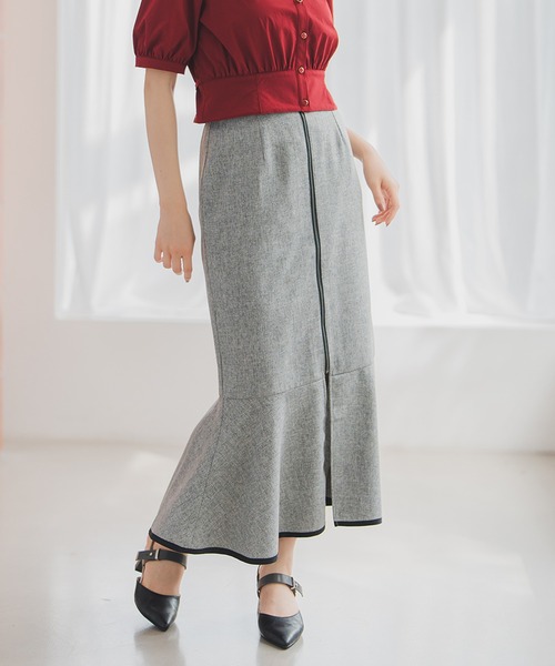 2025秋冬新作 フロントジップマーメイドスカート