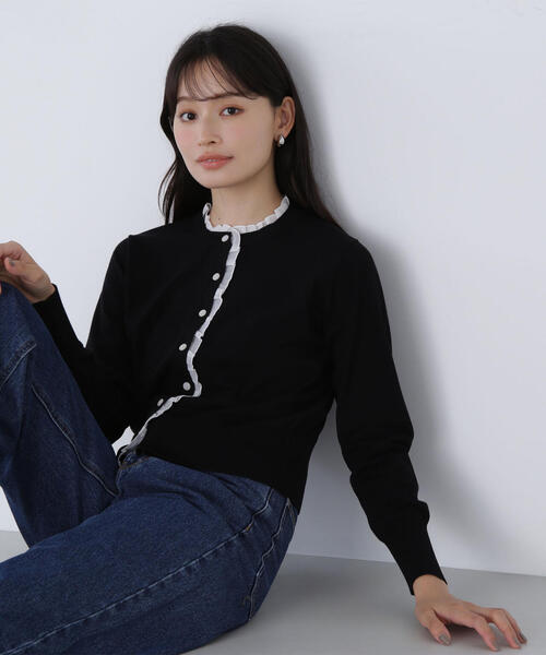 ◇フリルトリムカーディガン（カーディガン/ボレロ）｜NATURAL