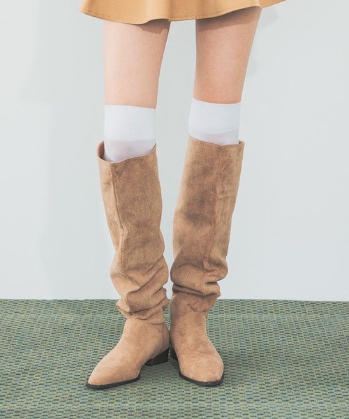 3.3 Field Trip (3.3フィールドトリップ)の「3.3 Field Trip/スエードスラウチブーツ(ブーツ・レディース・ブラック/ベージュ・LARGE/MEDIUM)」の2枚目の写真