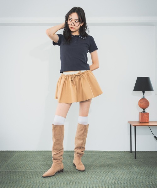 3.3 Field Trip (3.3フィールドトリップ)の「3.3 Field Trip/スエードスラウチブーツ(ブーツ・レディース・ブラック/ベージュ・LARGE/MEDIUM)」の12枚目の写真