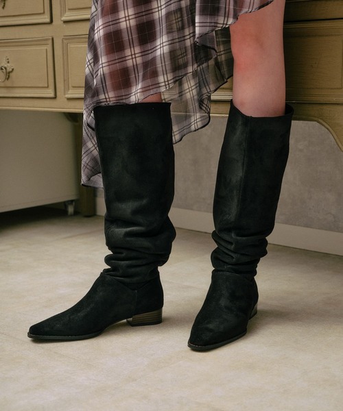 3.3 Field Trip (3.3フィールドトリップ)の「3.3 Field Trip/スエードスラウチブーツ(ブーツ・レディース・ブラック/ベージュ・LARGE/MEDIUM)」の9枚目の写真