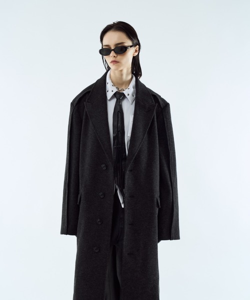 セール】Outseam line long coat / アウトシームラインロングコート