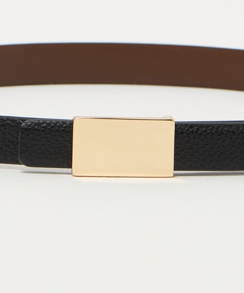 green label relaxing（グリーンレーベルリラクシング）の「リバーシブル メタルプレート ベルト（ベルト・レディース・ブラック/ダークグレー・FREE）」の6枚目の写真