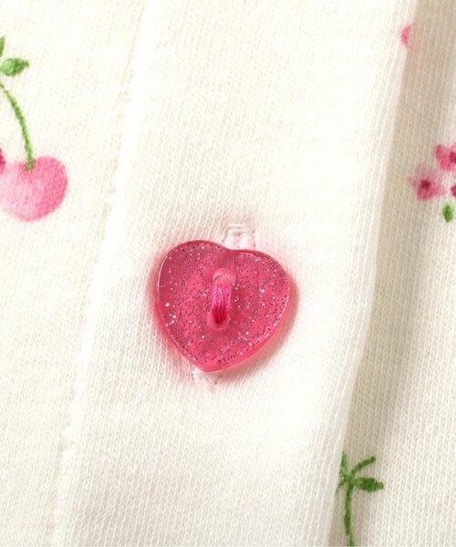 リンク/ジュニア対応】さくらんぼお花柄前あきスムースパジャマ
