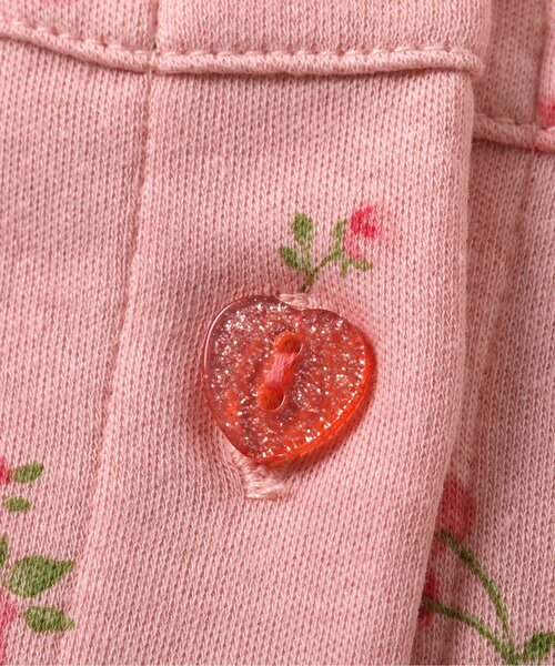 リンク/ジュニア対応】さくらんぼお花柄前あきスムースパジャマ