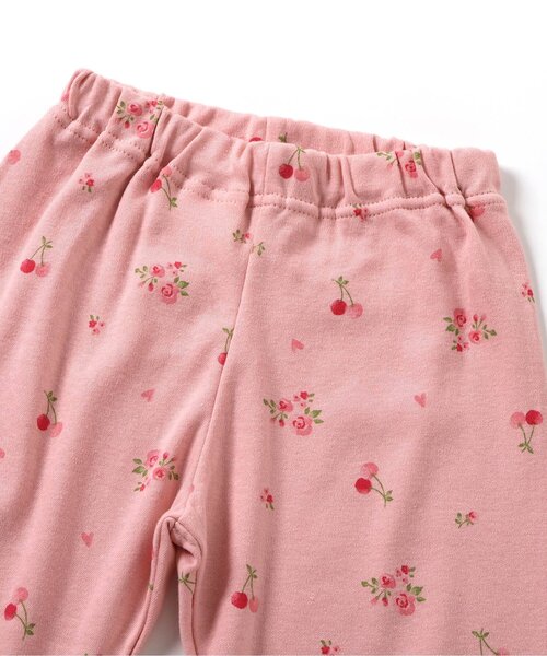 リンク/ジュニア対応】さくらんぼお花柄前あきスムースパジャマ