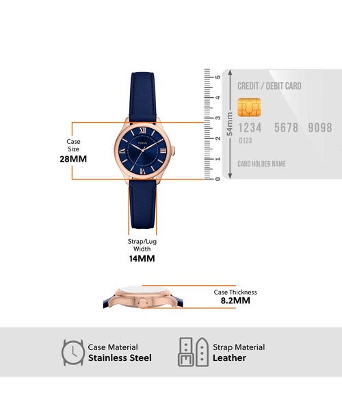 FOSSIL(フォッシル)の「フォッシル 腕時計 レディース アナログ レザー ES5424(アナログ腕時計・レディース・ブルー・FREE)」の5枚目の写真