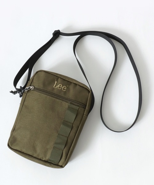 Lee(リー)の「Lee/リー 撥水 ロゴ ワンポイント刺繍 テープ付き ミニショルダーバッグ/レディース メンズ(ショルダーバッグ・レディース・グレー/ブラック/カーキ/ベージュ・FREE)」の4枚目の写真