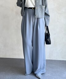 ベルト付きタックワイドパンツ