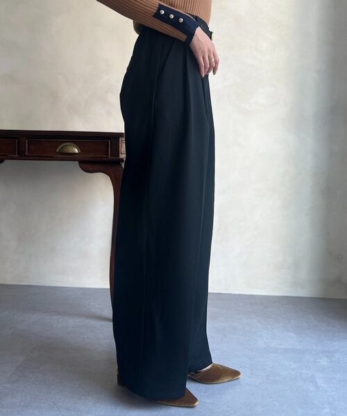 Chez toi（シェトワ）の「ベルト付きタックワイドパンツ（その他パンツ・レディース・ブラウン/ブルー/ブラック・FREE）」の11枚目の写真