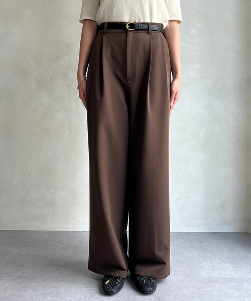 Chez toi（シェトワ）の「ベルト付きタックワイドパンツ（その他パンツ・レディース・ブラウン/ブルー/ブラック・FREE）」の21枚目の写真