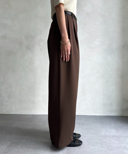 Chez toi（シェトワ）の「ベルト付きタックワイドパンツ（その他パンツ・レディース・ブラウン/ブルー/ブラック・FREE）」の20枚目の写真