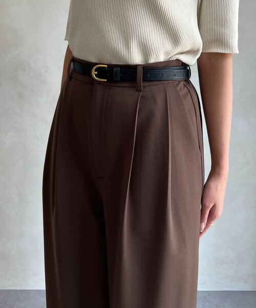 Chez toi（シェトワ）の「ベルト付きタックワイドパンツ（その他パンツ・レディース・ブラウン/ブルー/ブラック・FREE）」の16枚目の写真