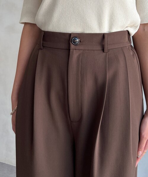 Chez toi（シェトワ）の「ベルト付きタックワイドパンツ（その他パンツ・レディース・ブラウン/ブルー/ブラック・FREE）」の13枚目の写真