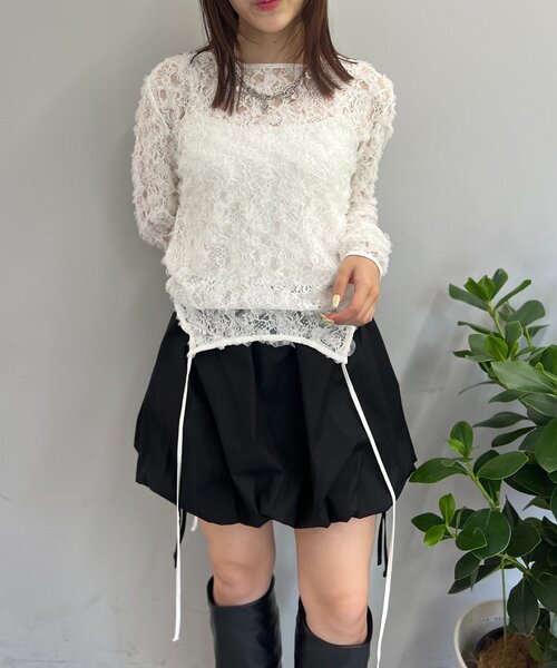 w closet（ダブルクローゼット）の「【25AW】2WAYレースTOPS（Tシャツ