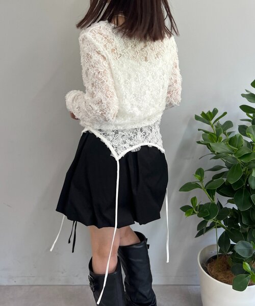 w closet（ダブルクローゼット）の「【25AW】2WAYレースTOPS（Tシャツ
