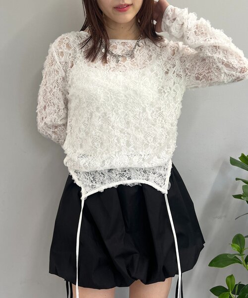 DRAW Lace 2way Tops 白 DRAW Lace 2way Tops 白