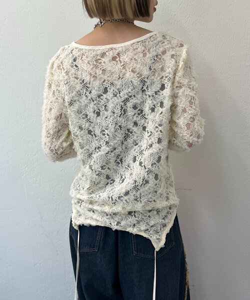 セール】【25AW】2WAYレースTOPS（Tシャツ/カットソー）｜w closet